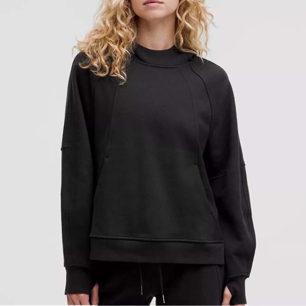 NWT Scuba Oversized Side-Slit Hoodie BLK M/L